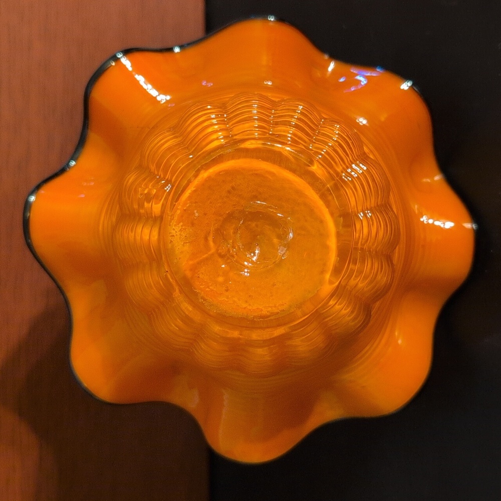Vintage Hand Blown Glass Basket - Picture 6 of 6